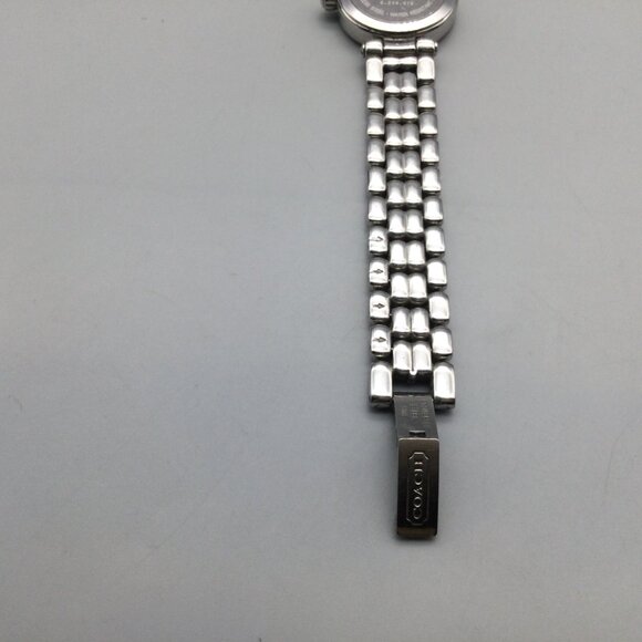 Coach Watch Women 22mm Silver Tone Swiss Made New Battery 6.5" - Picture 14 of 15